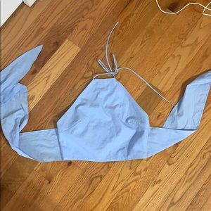 Lulu’s cropped halter with tie & zip back
